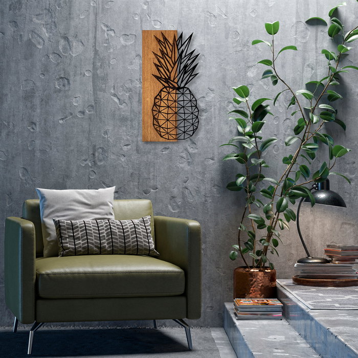 Wallity MA-298 Accesorio Decorativo de Pared en Nogal y Negro